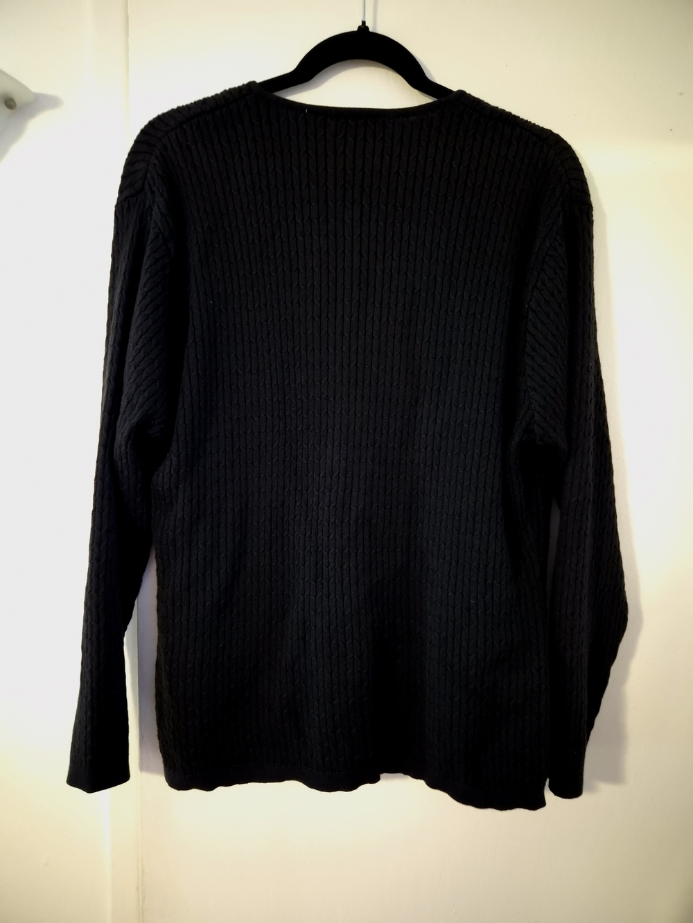 Career Collection Black Ribbed Button-Front Cardigan - Picture 3 of 4